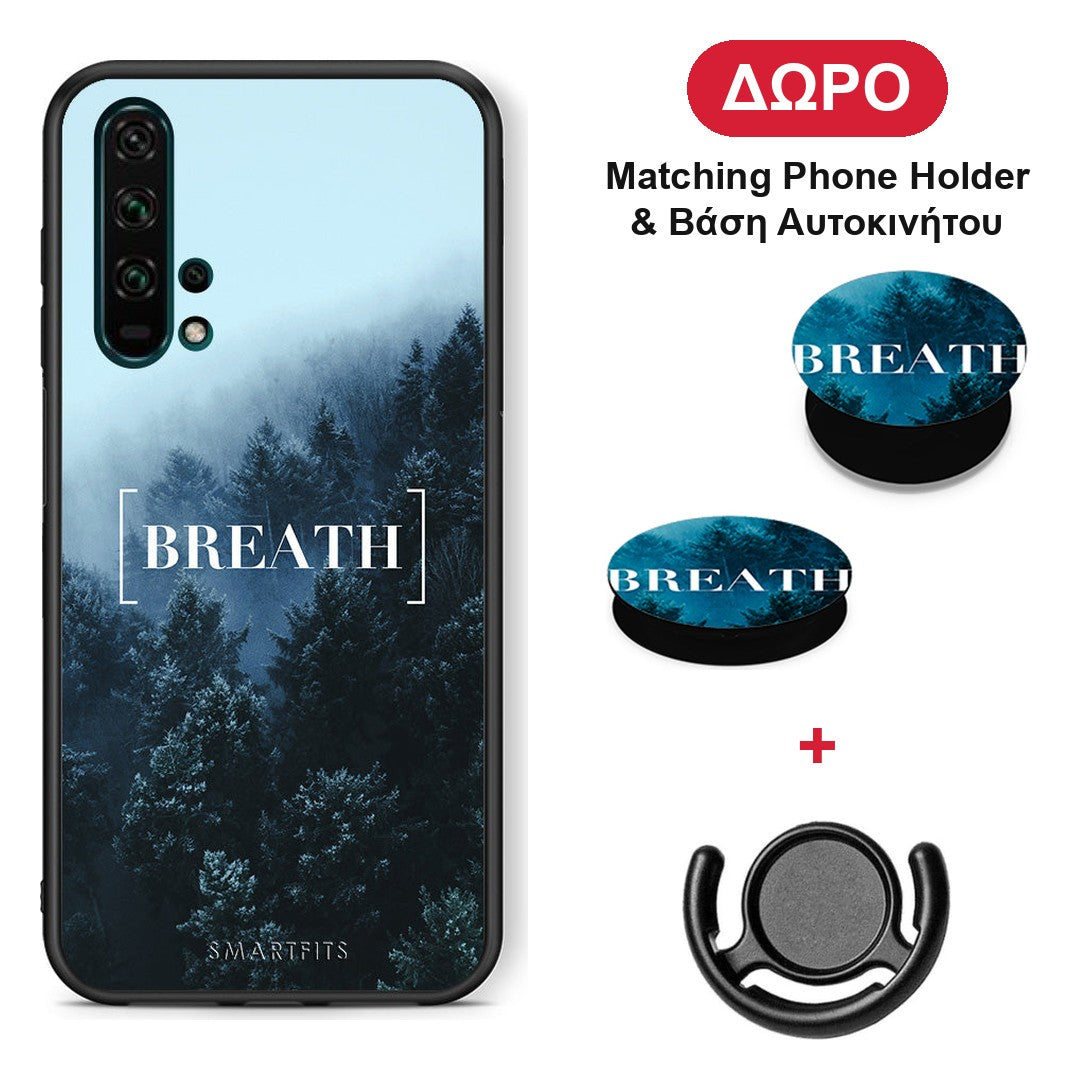 Quote Breath - Honor 20 Pro θήκη + Δώρο Phone Holder & Βάση Αυτοκινήτου