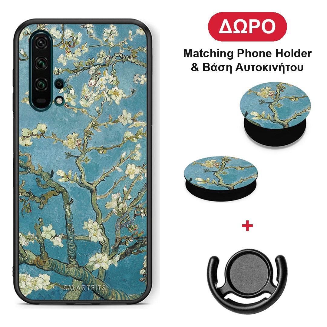 White Blossoms - Honor 20 Pro θήκη + Δώρο Phone Holder & Βάση Αυτοκινήτου