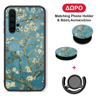 White Blossoms - Honor 20 Pro θήκη + Δώρο Phone Holder & Βάση Αυτοκινήτου