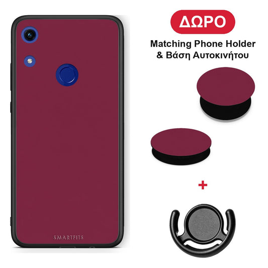 Burgundy - Honor 8A θήκη + Δώρο Phone Holder & Βάση Αυτοκινήτου