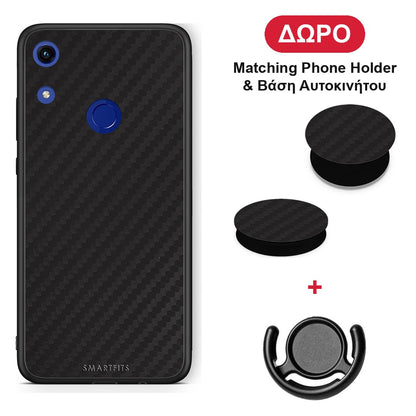 Carbon Black - Honor 8A θήκη + Δώρο Phone Holder & Βάση Αυτοκινήτου