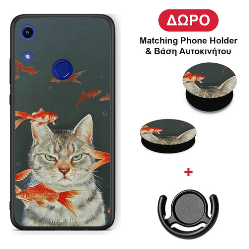 Cat Goldfish - Honor 8A θήκη + Δώρο Phone Holder & Βάση Αυτοκινήτου