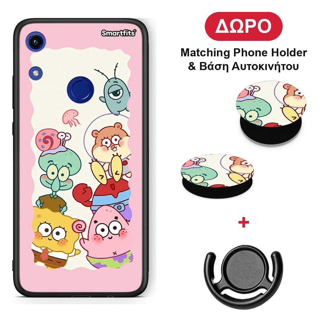 Cute Companion - Honor 8A θήκη + Δώρο Phone Holder & Βάση Αυτοκινήτου