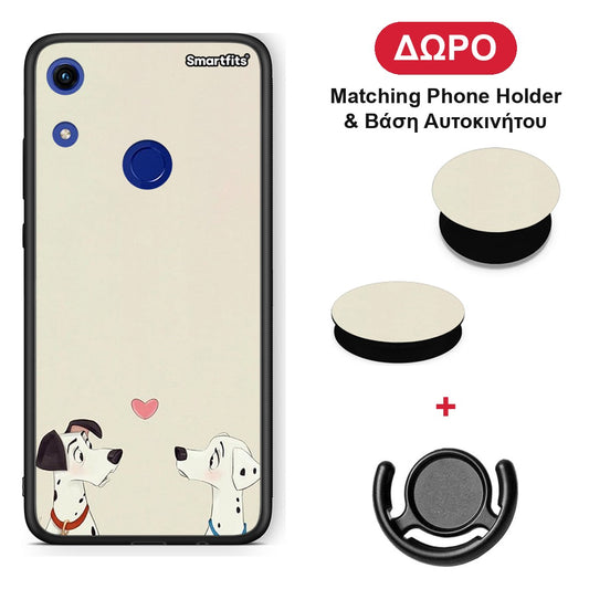 Dalmatians Love - Honor 8A θήκη + Δώρο Phone Holder & Βάση Αυτοκινήτου