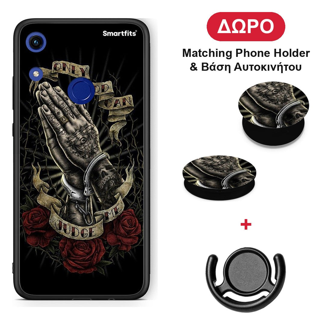 Judge By God - Honor 8A θήκη + Δώρο Phone Holder & Βάση Αυτοκινήτου