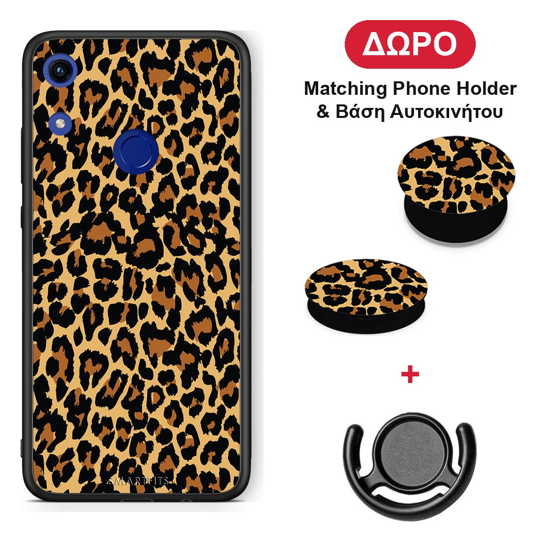 Animal Leopard - Honor 8A θήκη + Δώρο Phone Holder & Βάση Αυτοκινήτου