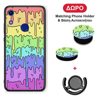 Melting Rainbow - Honor 8A θήκη + Δώρο Phone Holder & Βάση Αυτοκινήτου