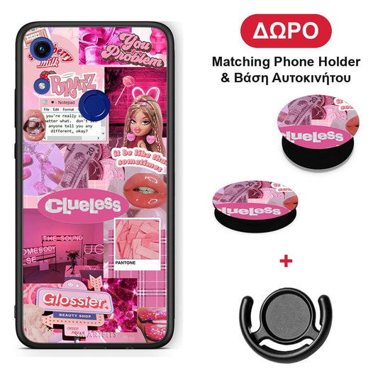 Pink Love - Honor 8A θήκη + Δώρο Phone Holder & Βάση Αυτοκινήτου