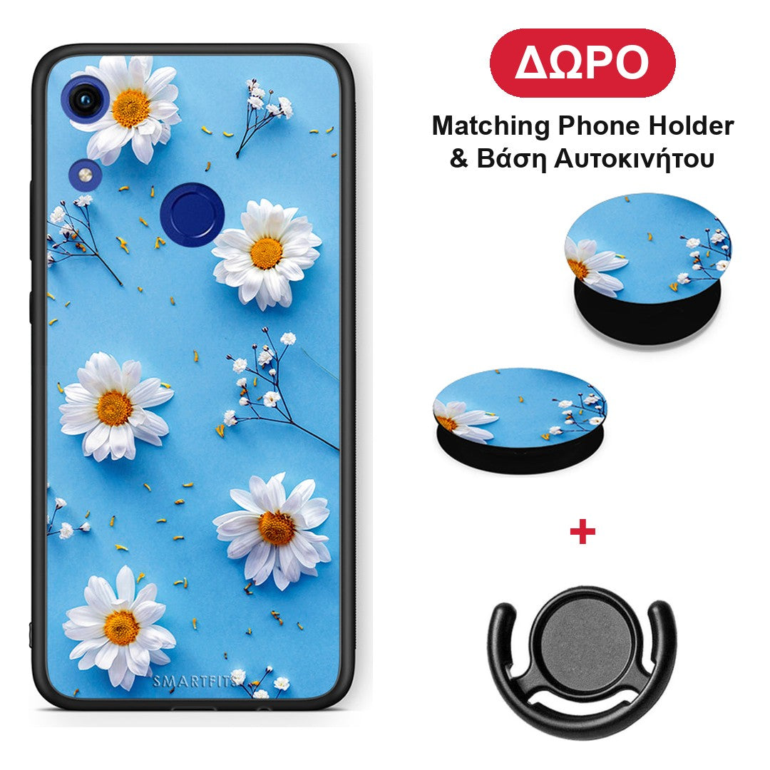 Real Daisies - Honor 8A θήκη + Δώρο Phone Holder & Βάση Αυτοκινήτου