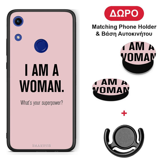 Superpower Woman - Honor 8A θήκη + Δώρο Phone Holder & Βάση Αυτοκινήτου