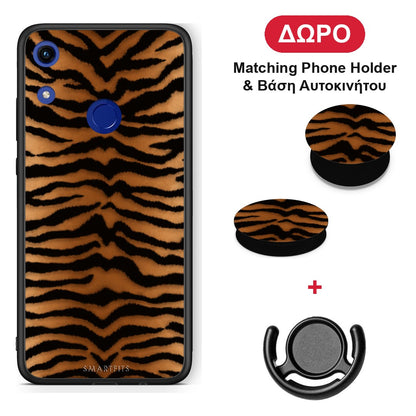 Tiger Print Orange and Black - Honor 8A θήκη + Δώρο Phone Holder & Βάση Αυτοκινήτου