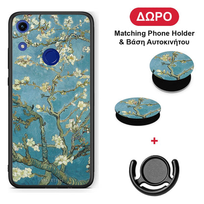 White Blossoms - Honor 8A θήκη + Δώρο Phone Holder & Βάση Αυτοκινήτου