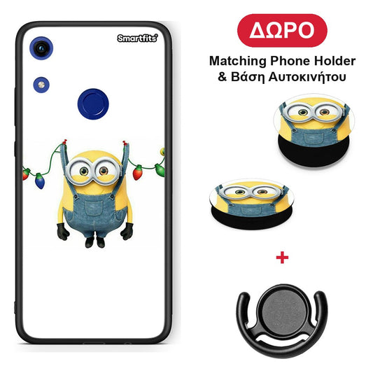 Xmas Minion Lights - Honor 8A θήκη + Δώρο Phone Holder & Βάση Αυτοκινήτου
