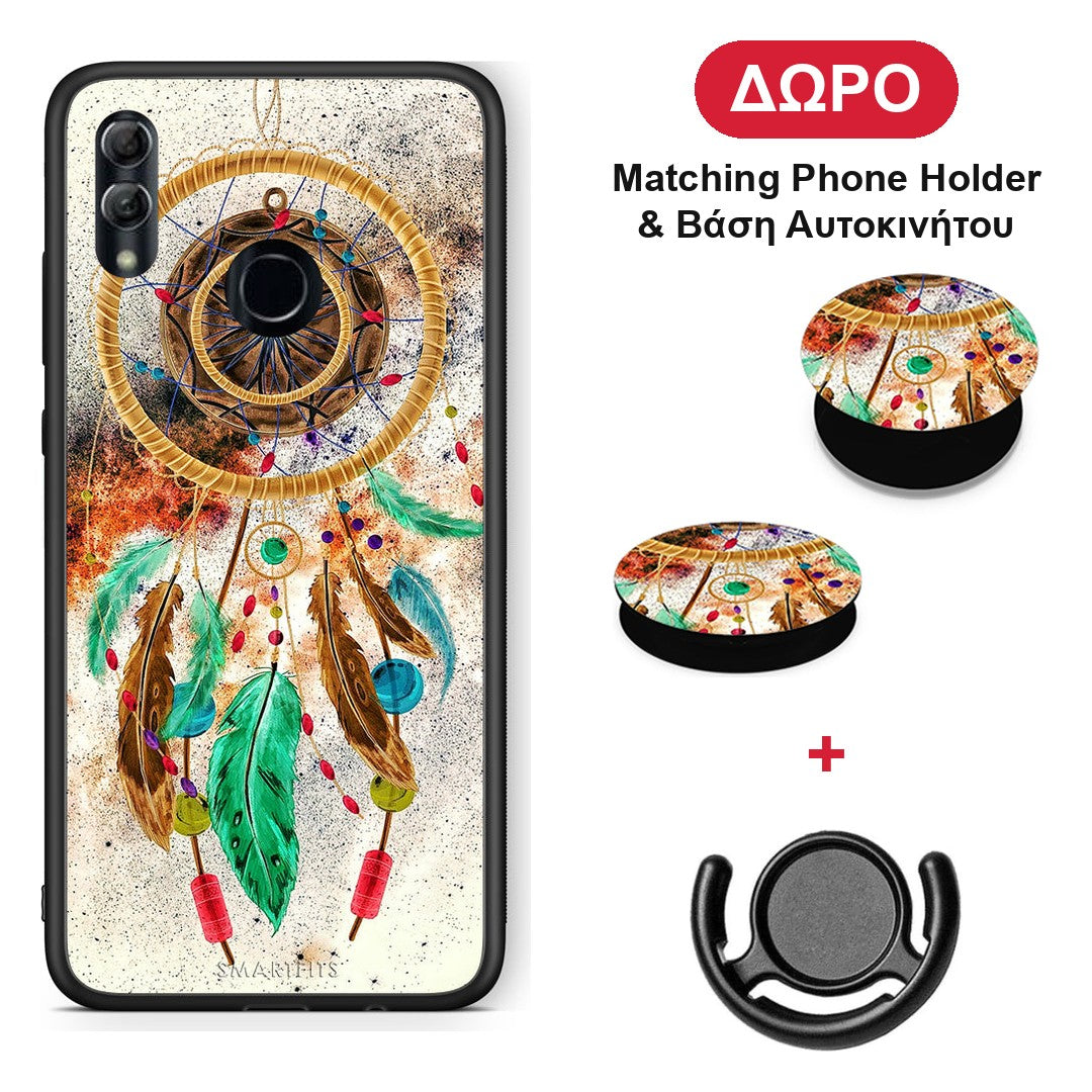 Boho DreamCatcher - Honor 8x θήκη + Δώρο Phone Holder & Βάση Αυτοκινήτου