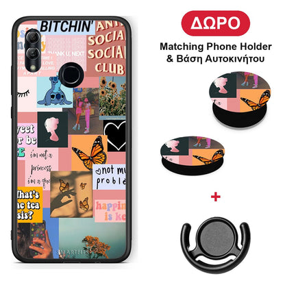 Collage Bitchin - Honor 8x θήκη + Δώρο Phone Holder & Βάση Αυτοκινήτου