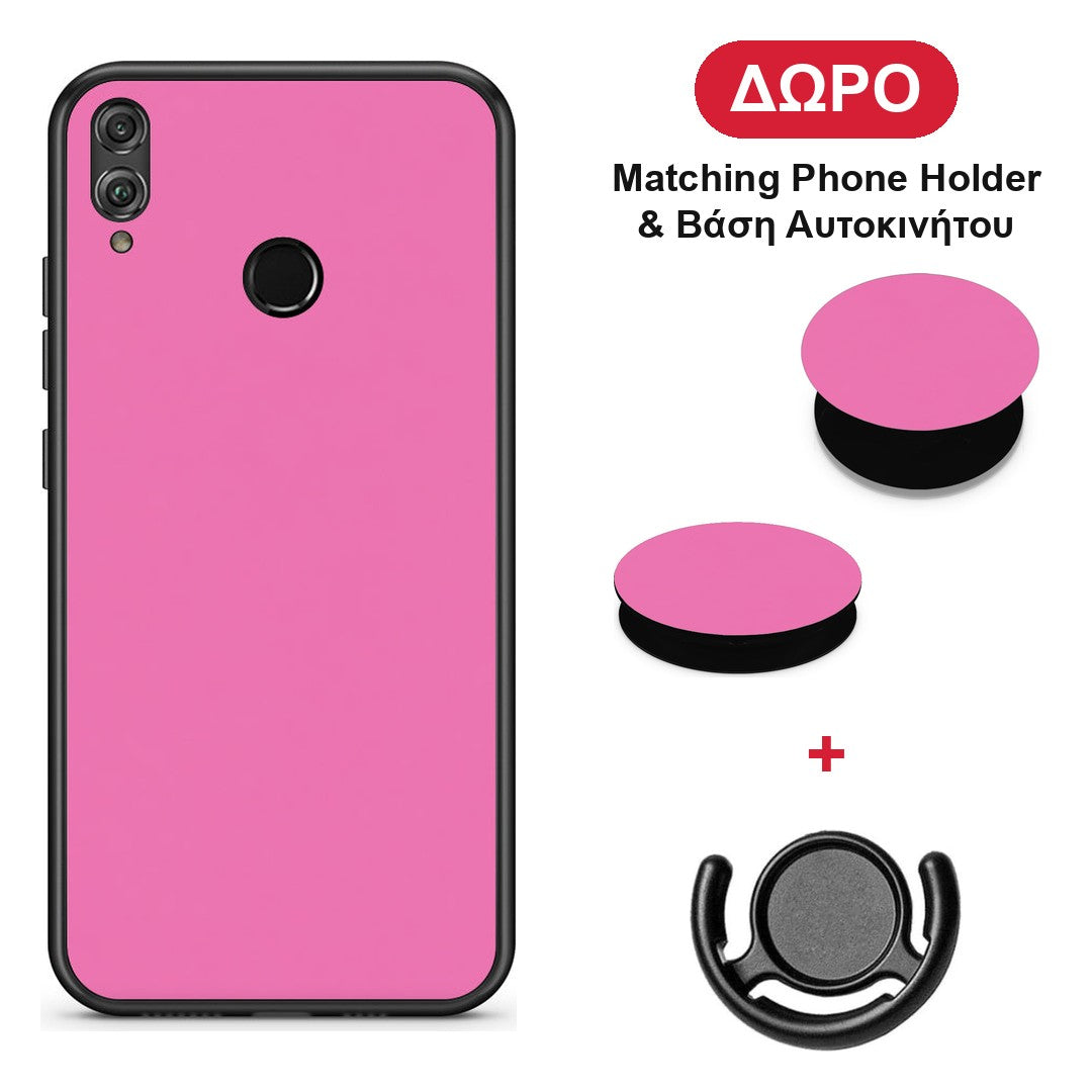 Rose Pink - Honor 8x θήκη + Δώρο Phone Holder & Βάση Αυτοκινήτου
