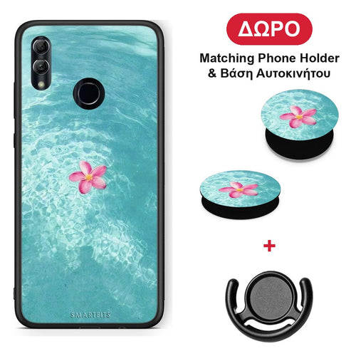 Water Flower - Honor 8x θήκη + Δώρο Phone Holder & Βάση Αυτοκινήτου