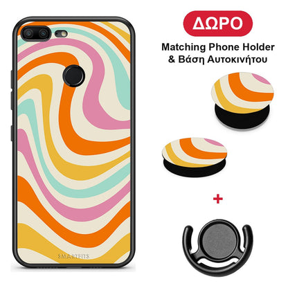Colourful Waves - Honor 9 Lite θήκη + Δώρο Phone Holder & Βάση Αυτοκινήτου