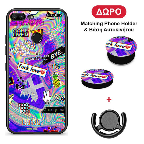 Game Over - Honor 9 Lite θήκη + Δώρο Phone Holder & Βάση Αυτοκινήτου