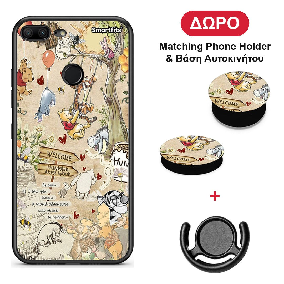Happy Friends - Honor 9 Lite θήκη + Δώρο Phone Holder & Βάση Αυτοκινήτου