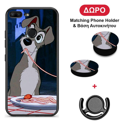 Lady And Tramp 1 - Honor 9 Lite θήκη + Δώρο Phone Holder & Βάση Αυτοκινήτου