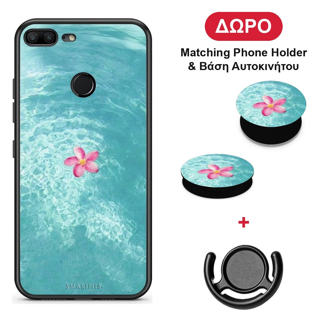Water Flower - Honor 9 Lite θήκη + Δώρο Phone Holder & Βάση Αυτοκινήτου