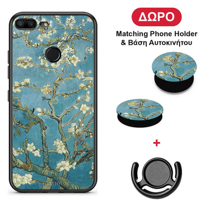 White Blossoms - Honor 9 Lite θήκη + Δώρο Phone Holder & Βάση Αυτοκινήτου