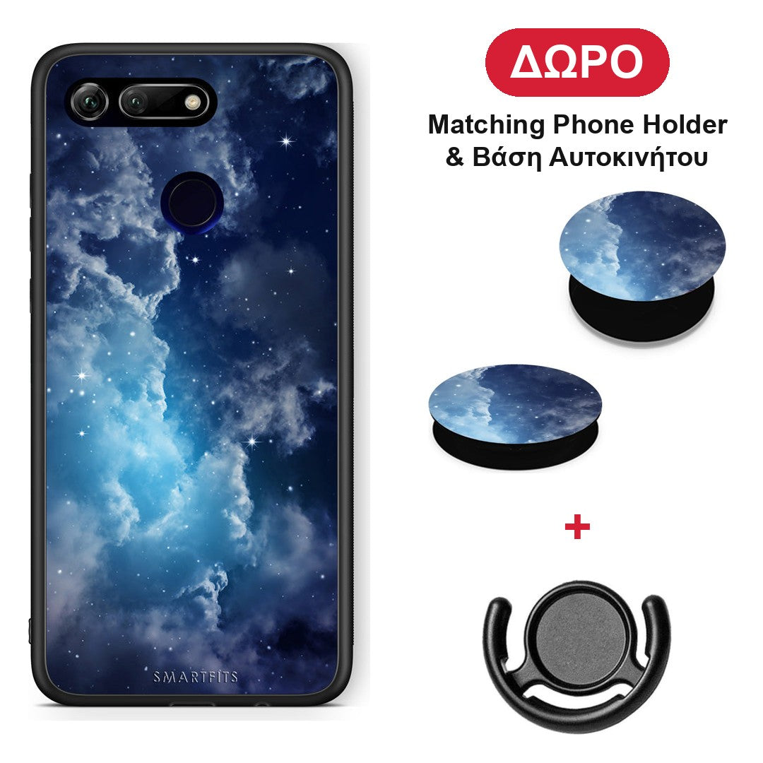 Galactic Blue Sky - Honor View 20 θήκη + Δώρο Phone Holder & Βάση Αυτοκινήτου