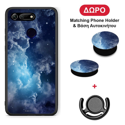 Galactic Blue Sky - Honor View 20 θήκη + Δώρο Phone Holder & Βάση Αυτοκινήτου