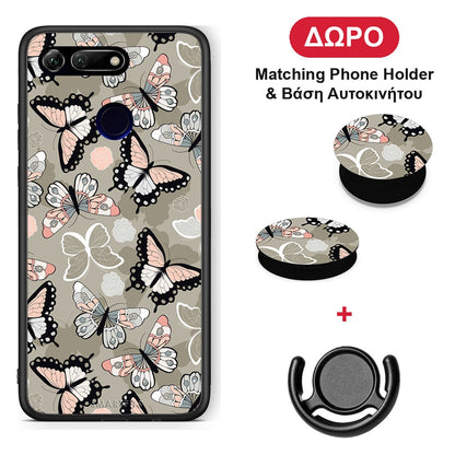 Boho Butterflies - Honor View 20 θήκη + Δώρο Phone Holder & Βάση Αυτοκινήτου