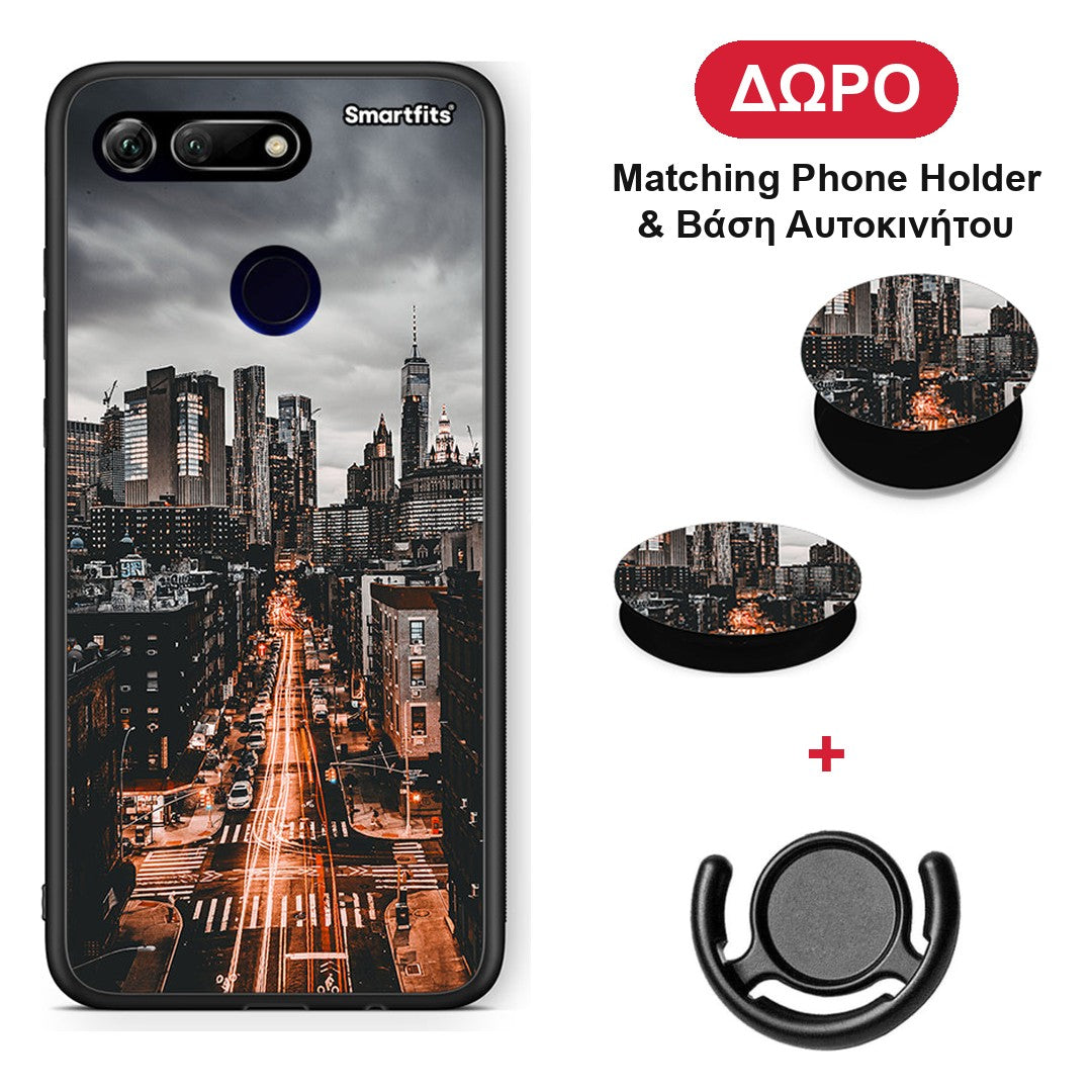 City Lights - Honor View 20 θήκη + Δώρο Phone Holder & Βάση Αυτοκινήτου