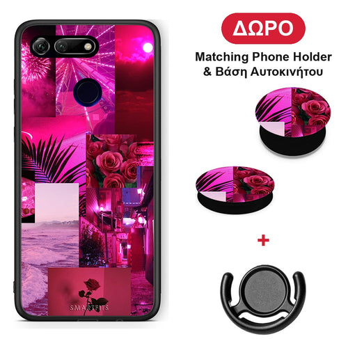 Collage Red Roses - Honor View 20 θήκη + Δώρο Phone Holder & Βάση Αυτοκινήτου