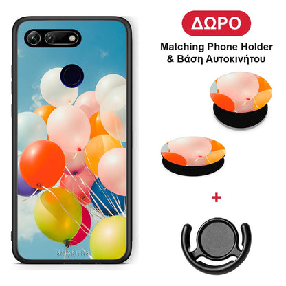 Colorful Balloons - Honor View 20 θήκη + Δώρο Phone Holder & Βάση Αυτοκινήτου