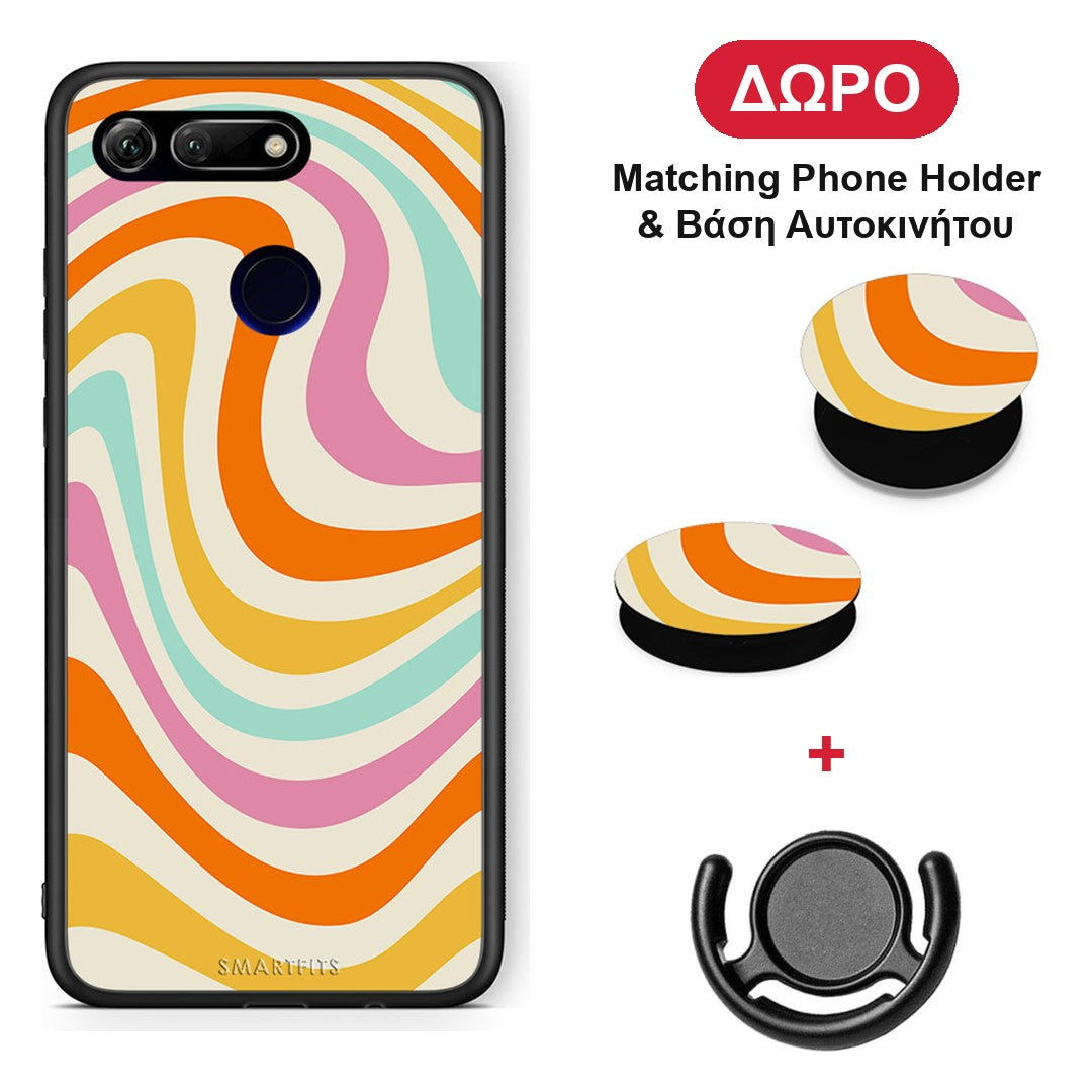 Colourful Waves - Honor View 20 θήκη + Δώρο Phone Holder & Βάση Αυτοκινήτου