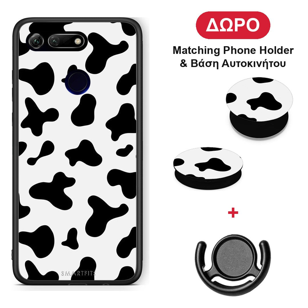 Cow Print - Honor View 20 θήκη + Δώρο Phone Holder & Βάση Αυτοκινήτου