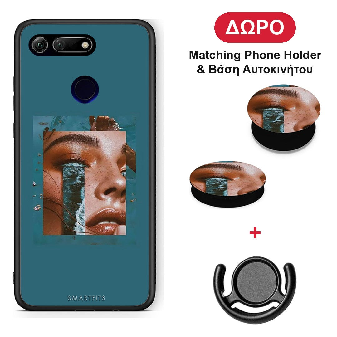 Cry An Ocean - Honor View 20 θήκη + Δώρο Phone Holder & Βάση Αυτοκινήτου