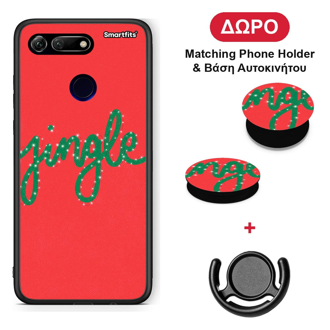 Jingle Xmas - Honor View 20 θήκη + Δώρο Phone Holder & Βάση Αυτοκινήτου