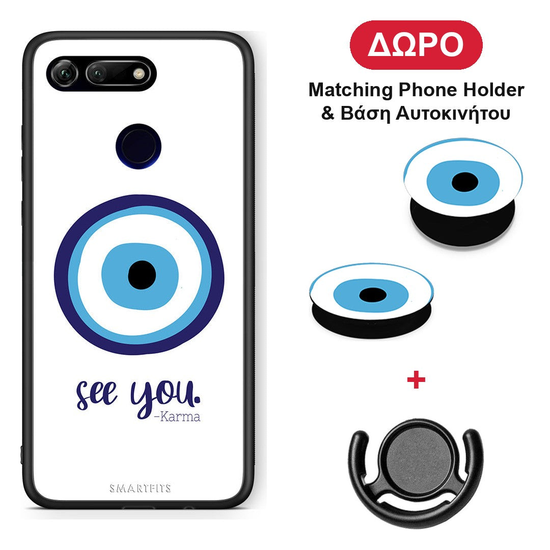 Karma Says - Honor View 20 θήκη + Δώρο Phone Holder & Βάση Αυτοκινήτου