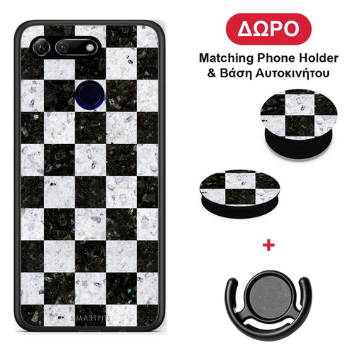 Marble Square Geometric - Honor View 20 θήκη + Δώρο Phone Holder & Βάση Αυτοκινήτου