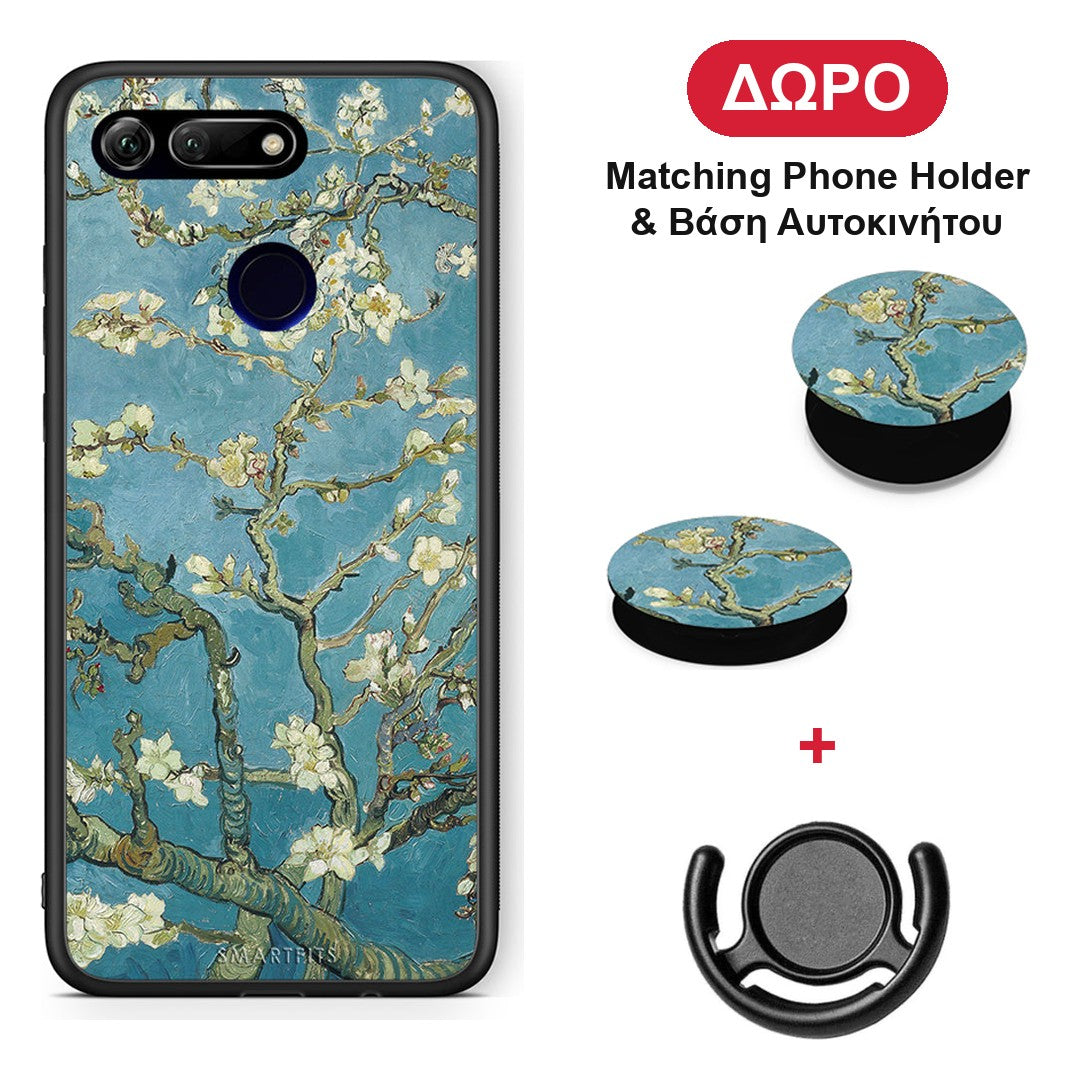 White Blossoms - Honor View 20 θήκη + Δώρο Phone Holder & Βάση Αυτοκινήτου