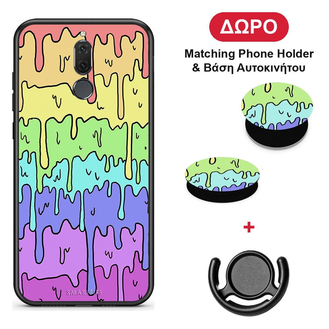 Melting Rainbow - Huawei Mate 10 Lite θήκη + Δώρο Phone Holder & Βάση Αυτοκινήτου