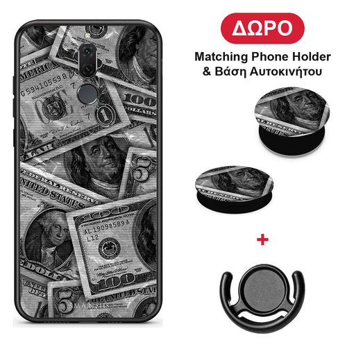 Money Dollars - Huawei Mate 10 Lite θήκη + Δώρο Phone Holder & Βάση Αυτοκινήτου
