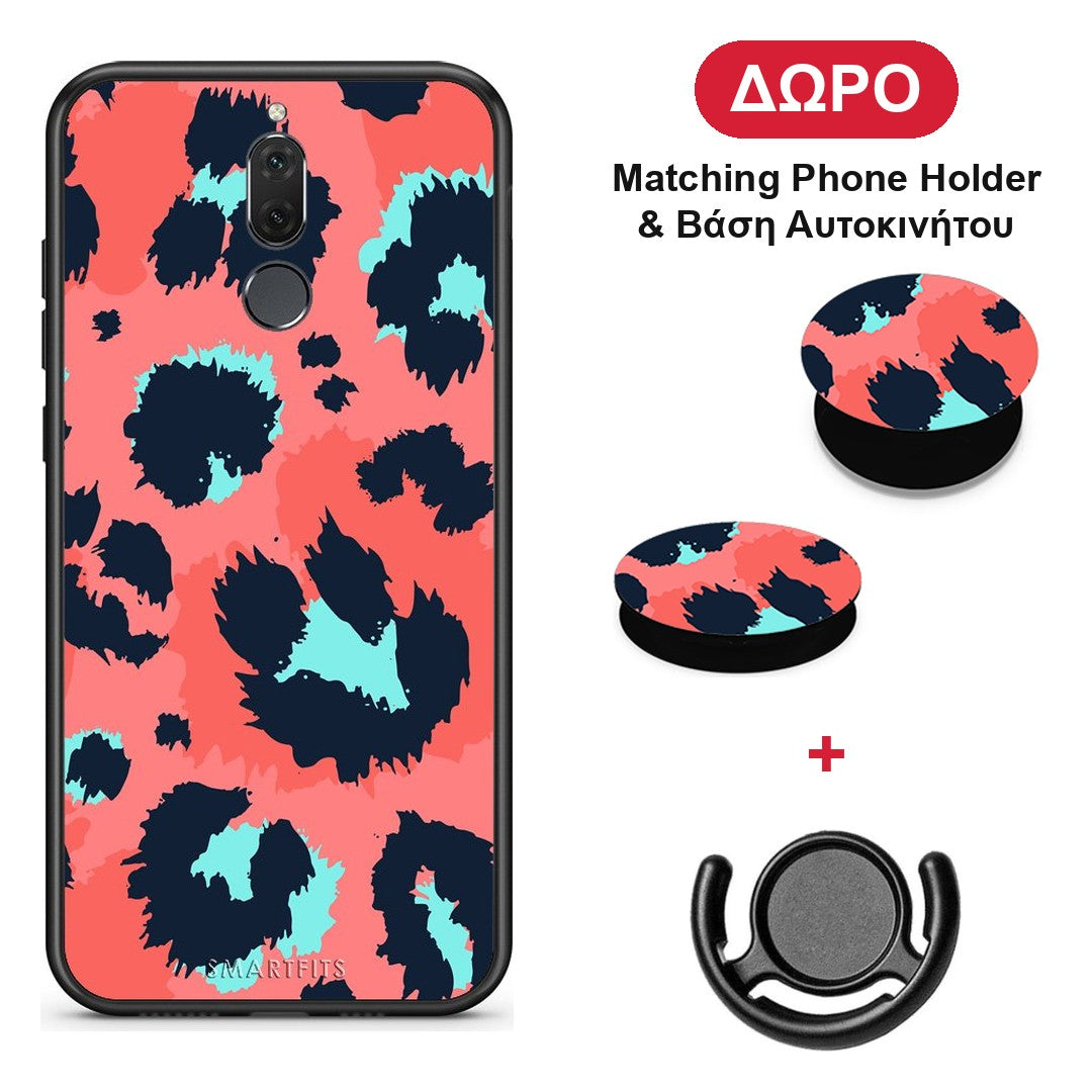 Animal Pink Leopard - Huawei Mate 10 Lite θήκη + Δώρο Phone Holder & Βάση Αυτοκινήτου