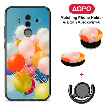 Colorful Balloons - Huawei Mate 10 Pro θήκη + Δώρο Phone Holder & Βάση Αυτοκινήτου