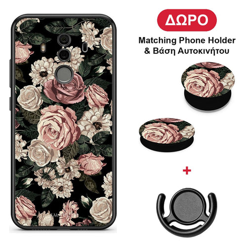 Flower Wild Roses - Huawei Mate 10 Pro θήκη + Δώρο Phone Holder & Βάση Αυτοκινήτου