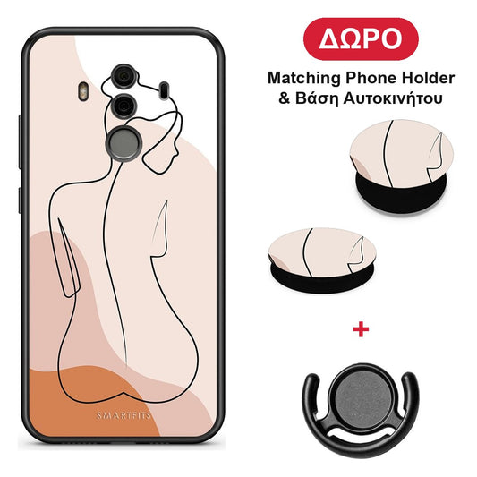 LineArt Woman - Huawei Mate 10 Pro θήκη + Δώρο Phone Holder & Βάση Αυτοκινήτου