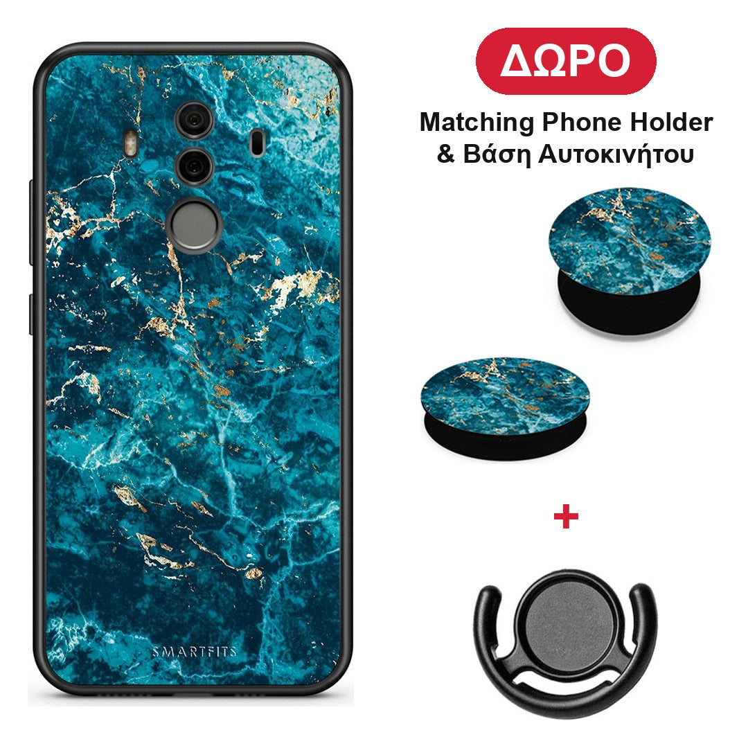 Marble Blue - Huawei Mate 10 Pro θήκη + Δώρο Phone Holder & Βάση Αυτοκινήτου