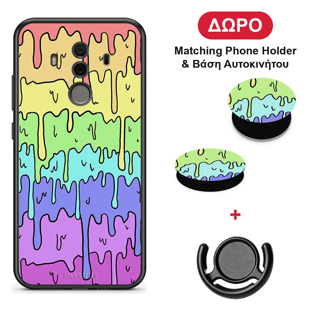 Melting Rainbow - Huawei Mate 10 Pro θήκη + Δώρο Phone Holder & Βάση Αυτοκινήτου