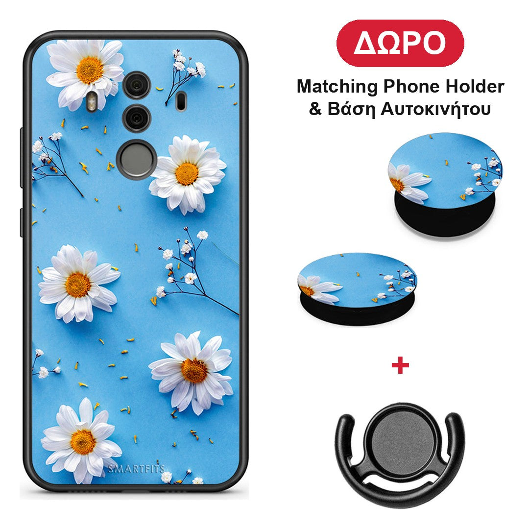 Real Daisies - Huawei Mate 10 Pro θήκη + Δώρο Phone Holder & Βάση Αυτοκινήτου