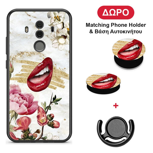Red Lips - Huawei Mate 10 Pro θήκη + Δώρο Phone Holder & Βάση Αυτοκινήτου